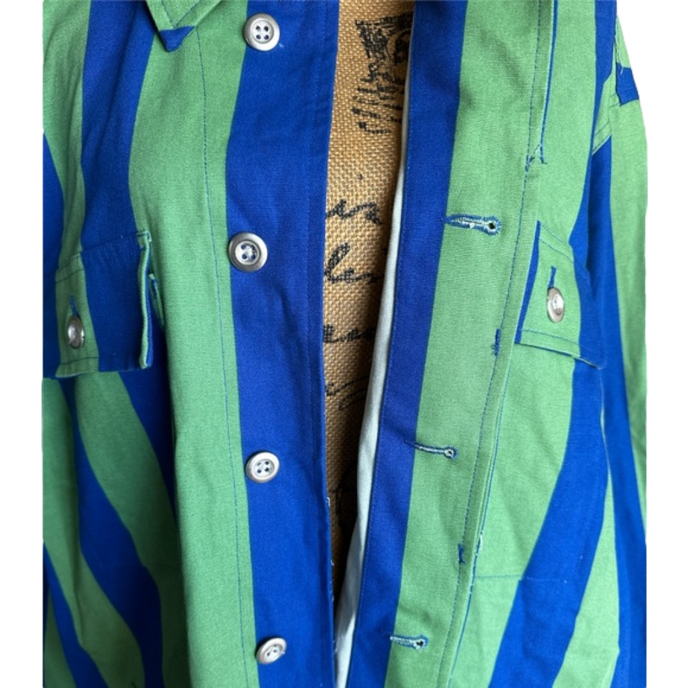 Sammy‎ B Black History Month Blue/Green Striped Button Down Blazer XXL NEW - Picture 5 of 7